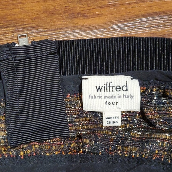 Wilfred Aritzia Gold & Black Sparkle Skirt Size 4 - Picture 2 of 3